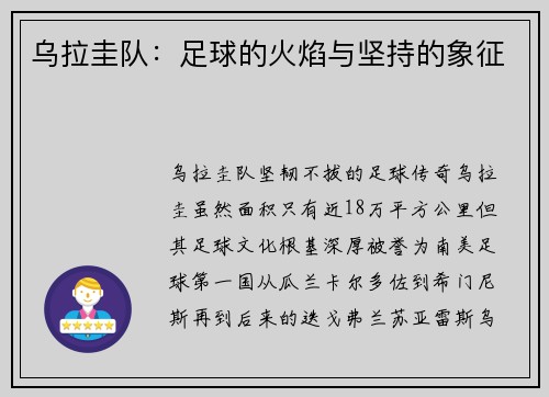 乌拉圭队:足球的火焰与坚持的象征